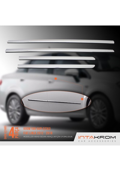 intakrom Fiat Linea Krom Yan Kapı Çıtası 4 Parça 2012 ve Üzeri