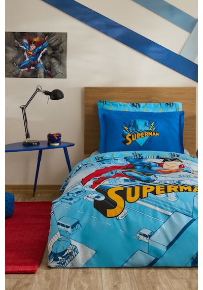 Karaca Home Superman Stronger Tek Kişilik Nevresim Takımı Mavi
