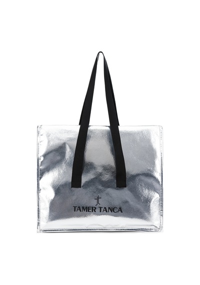 Tamer Tanca Unisex Tekstil Gümüş Orta Bez Poşet Çanta 1223 3500 Orta Boy/gumus