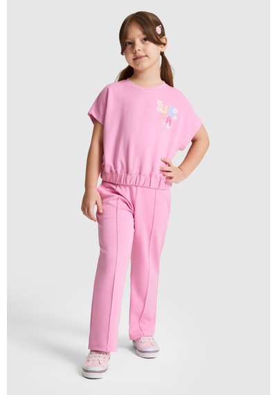 U.S. Polo Assn. Kız Çocuk Pembe Tişört 50325721-vr041