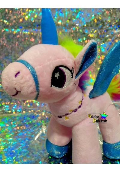 Sevimli Hayvan Peluş Oyuncak At Boynuzlu At Unicorn Pony 25Cm Pbm