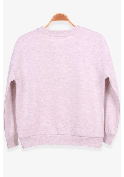 Kız Çocuk Sweatshirt Güpürlü Bej Melanj (6-12 Yaş)