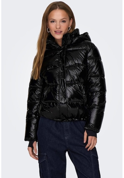 Only Kapüşonlu Puffer Siyah Kadın Mont 15287919 001