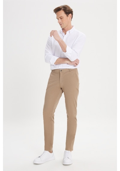 Ac&Co / Altınyıldız Classics Slim Fit Dar Kesim Pamuklu Esnek Chino Erkek Pantolon - Camel