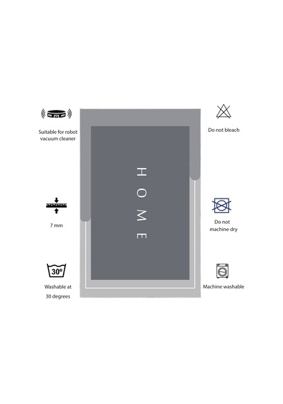 Dijital Kaymaz Yıkanabilir Mutfak Banyo Salon Paspas Halısı Trend Modern Al4001 Mavi