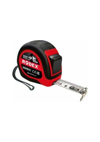 Rodex Kauçuk Kaplı Şerit Metre 10mtx25mm 10 M
