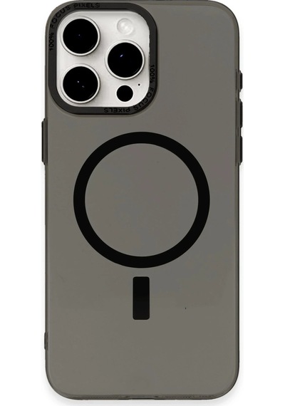 Newface Apple iPhone Uyumlu 15 Pro Kılıf Anka Pc Magneticsafe Sert Metal Kapak Semeglbl - 43 - Siyah Sıyah