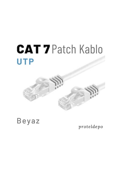 Irenis CAT7 Kablo Ethernet Network İnternet Lan Ağ Kablosu 7.5 M-Beyaz
