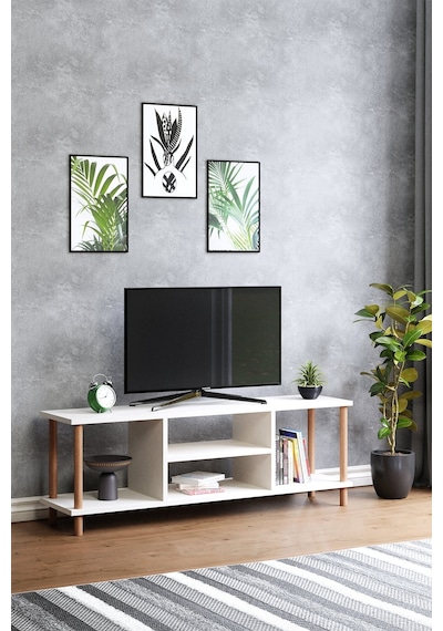 Tv Sehpası Raflı Tv Ünitesi Televizyon Sehpası Ahşap Ayaklı