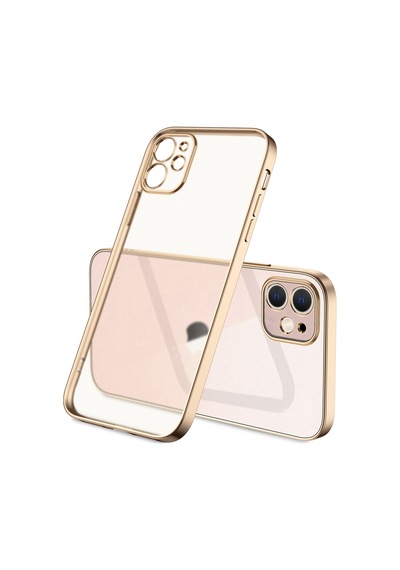 Apple Uyumlu iPhone 12 Kılıf Zore Mat Gbox Kapak Gold