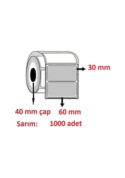 30x60 Pvc Pp Şeffaf Emniyet Etiketi 1000'li Sarım