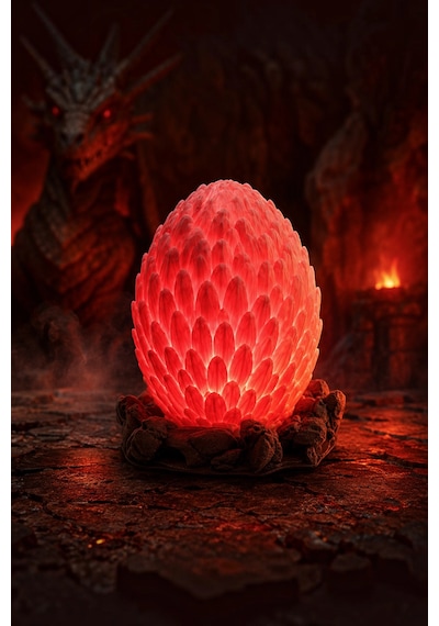 Ejderha Yumurtası Dekoratif Masa Lambası Rgb E27 Duy 20 Cm Dracora Varsayılan