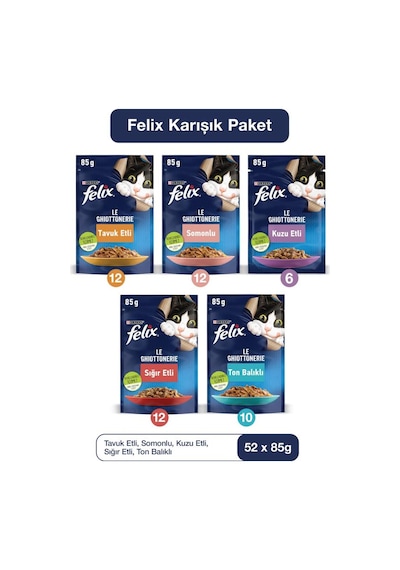Felıx Karışık Yaş Kedi Maması 52 X 85 G