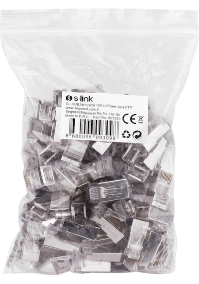 S-lınk Sl-cob24p Rj45 Yeni Nesil Jac Utp Cat6 Metal 100lü Paket 1923