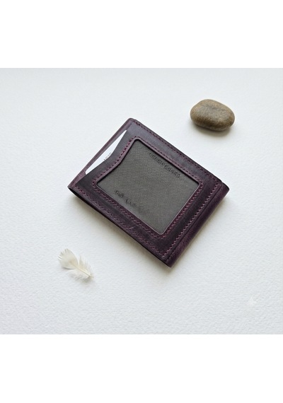 Passtell %100 Hakiki Deri Minimalist Trend Model Para Koymalı Cüzdan Ve Kredi Kartlık Bordo