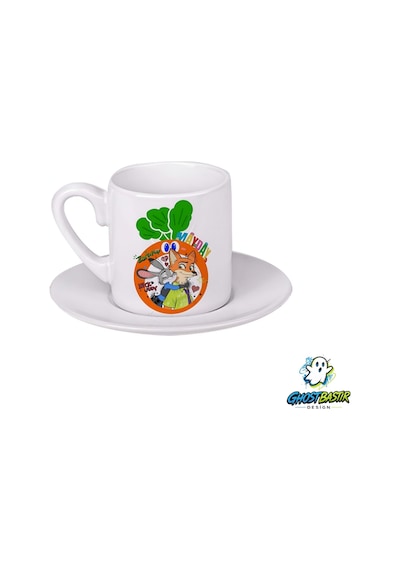 Zootropolis Judy Ve Nick Türk Kahvesi Fincanı 0189 Beyaz