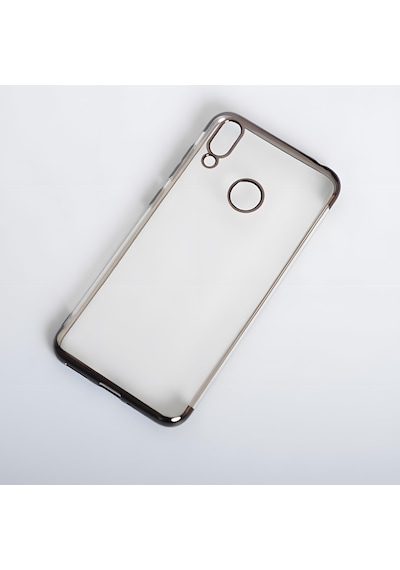 Huawei Honor 8c Kılıf Dört Köşeli Lazer Silikon Kılıf Siyah