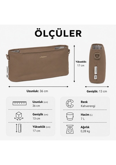 Lassig Buggy Bebek Arabası Organizer Çanta Hazelnut