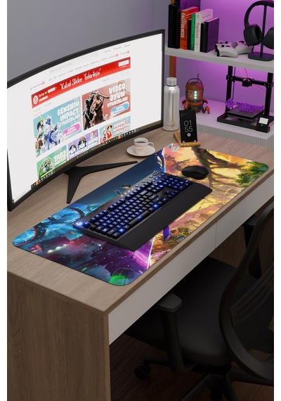 Split Fiction Kaymaz Dikişli Kauçuk Oyuncu Mousepad V1 - 90x40 Xxl Gaming Mouse Pad Fare Altlığı