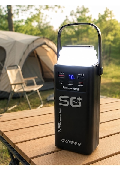 50.000 Mah Taşınabilir Powerbank 22,5 W Hızlı Şarj 4 Dahili Şarj Kablosu Dijital Ekran Led Aydınlatm