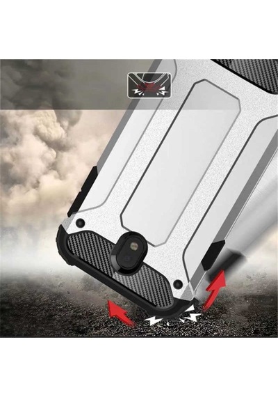 Noktaks - Samsung Galaxy Uyumlu J5 Pro - Kılıf Çift Katman Zırh Tank Crash Military Kapak - Gri