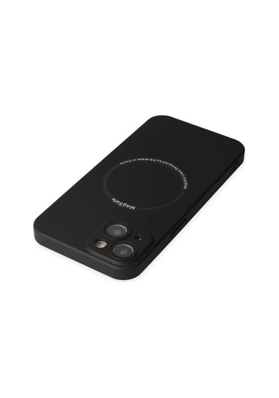 Apple iPhone Uyumlu 14 Plus Kılıf Jack Magneticsafe Lens Silikon - Siyah İtdark30158