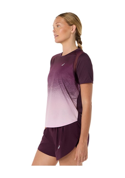 Asics Road Fade Ss Top Kadın Dark Aubergine/black Kısa Kollu Tshirt 2012d420-501
