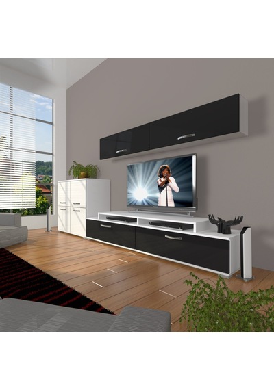 Decoraktiv Ekoflex 6y Slm Tv Ünitesi Tv Sehpası Beyaz - Siyah