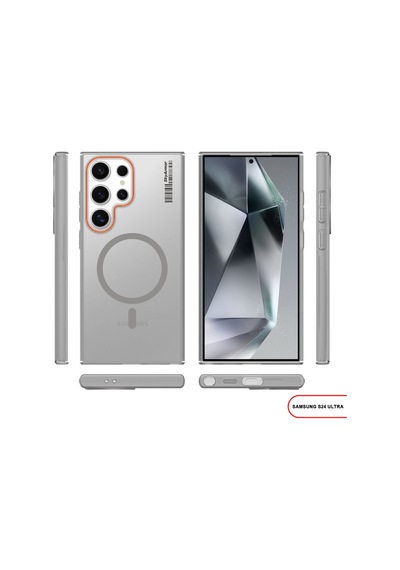 Samsung Galaxy S24 Ultra Uyumlu Mat Sert Klein Kılıf Gri
