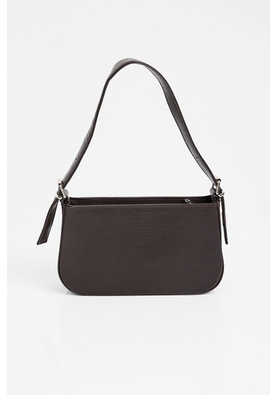 Lovelystore Düz Baget Astarlı 3 Gözlü Basic Omuz Çantası 27x15 Acı Kahverengi