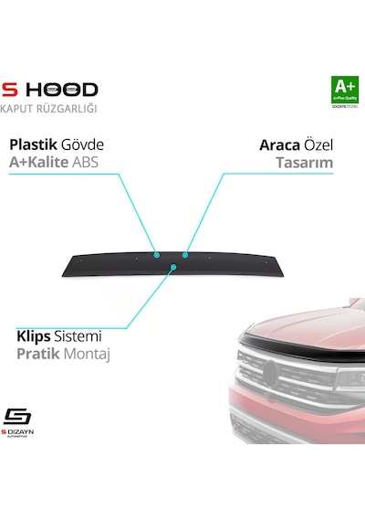 S-dizayn Renault Traffic Abs Plastik Kaput Rüzgarlığı 2001-2014 A+kalite