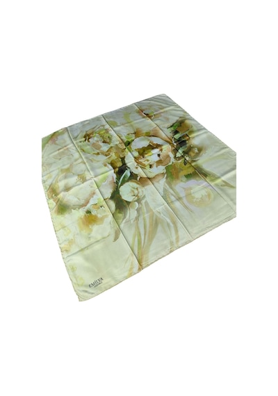 Mim Eşarp Emilya Rayon Çiçek Desenli Eşarp 90x90 Cm Haki