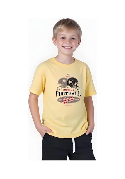 Panios Kids Erkek Çocuk Kısa Kollu T-shirt Sarı