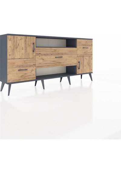Arges Konsol 2 Raflı 3 Çekmeceli 2 Kapaklı 176x30x83 Antrasit-çam/çam Çam/çam Arges Konsol 2 Raflı 3 Çekmeceli 2 Kapaklı 176x30x83 Antrasit-çam/çam Çam/çam
