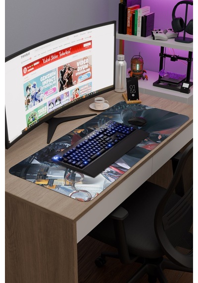 Wriothesley Genshin Impact Anime Gacha V5 - 90x40 Xxl Gaming Mouse Pad Fare Altlığı