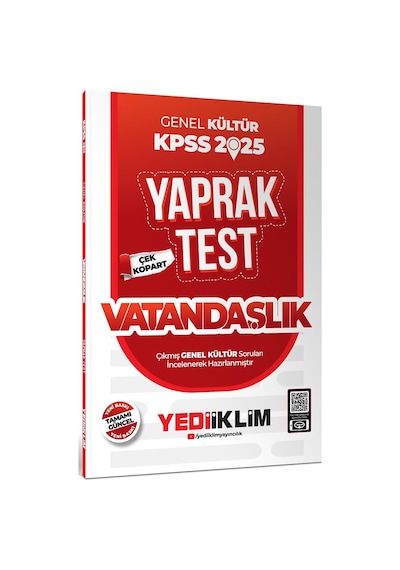 Yediiklim Yayınları 2025 Kpss Genel Kültür Vatandaşlık Çek Kopart Yaprak Test