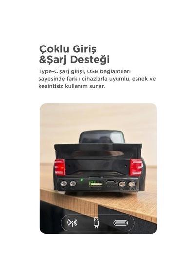 Özel Üretim Hediyelik Radyo Parti Kamyon Tasarımlı D44 Siyah