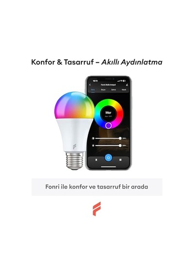 Akıllı Led Ampul, 9w-titreşimsiz, 16.7 Milyon Renk, Sesli Kontrol,  2 Diğer