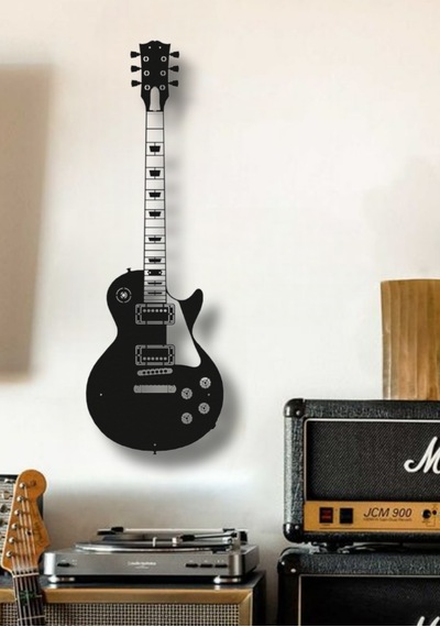 Elektro Gitar Metal Duvar Dekoru Gibson Les Paul Duvar Dekoru