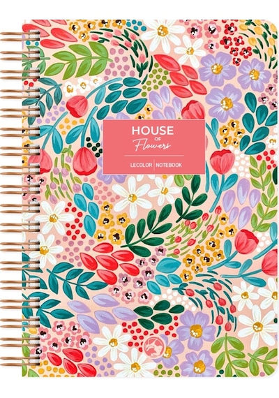 Botanical Spiralli Defter Kareli Kırmızı 17x24 Cm