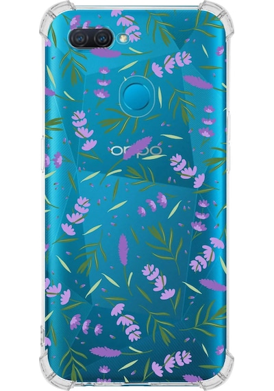 Prinrify Oppo A5s Uyumlu Water Color 3 Baskılı Şeffaf Köşe Korumalı Antişok Kılıf