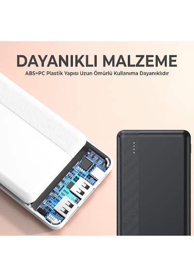 Bix Bxpb108 10000mah Çift Usb-a Çıkışlı Portatif Powerbank Beyaz