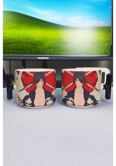 Dororo Anime Baskılı Seramik Lüks Kupa 1 Adet T Şeklinde Özel Siyah Kulp Dalga Kulp V1t Çok Renkli