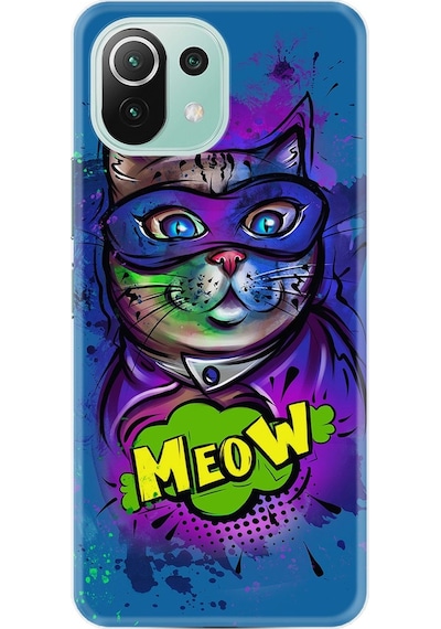 Xiaomi Mi 11 Lite Kılıf +Kablo Koruyucu Super Meow 1715