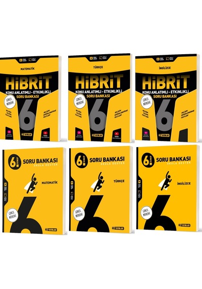 Hız 2026 6. Sınıf Matematik + Türkçe + İngilizce Soru + Hibrit - Konu Seti 6 Kitap