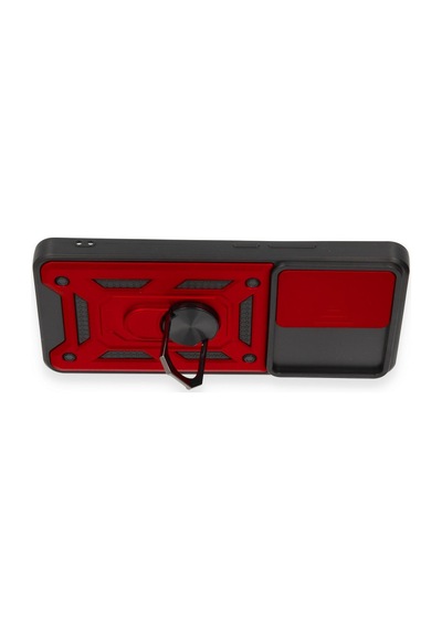 Xiaomi Mi 12t Pro Uyumlu Kılıf Pars Lens Yüzüklü Silikon - Kırmızı
