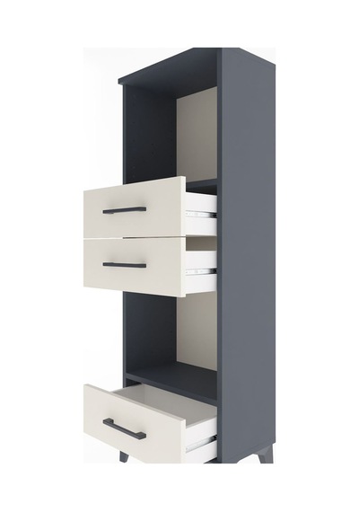 Arges Dolap 2 Raflı 3 Çekmeceli 44x30x134 Antrasit-aytaşı Antrasit