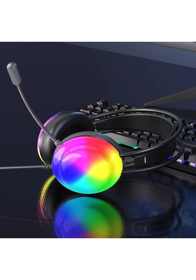 Thinkplus G30b Siyah Rgb Oyuncu Kulaklığı,gaming,7.1 Surround,ışıklı,kulak Üstü Kulaklık
