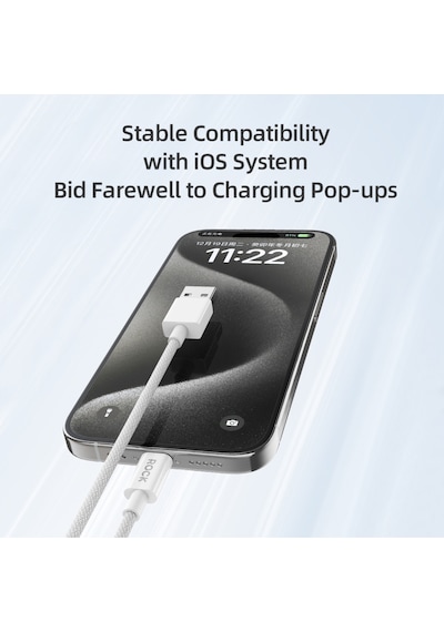 Z20 Lightning 2.4a 1m Örgü Şarj Ve Data Kablosu Beyaz