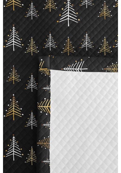 Siyah Çam Ağacı Genç Odası Tek Kişilik Pike Takımı-iskandinav Hardal 160x220cm Kapitone Yatak Örtüsü Hafif Kahve Çizgisi